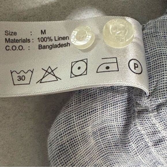 Jachs Blue Linen Casual Button-Down Shirt Pocket Men’s M. - Picture 11 of 12